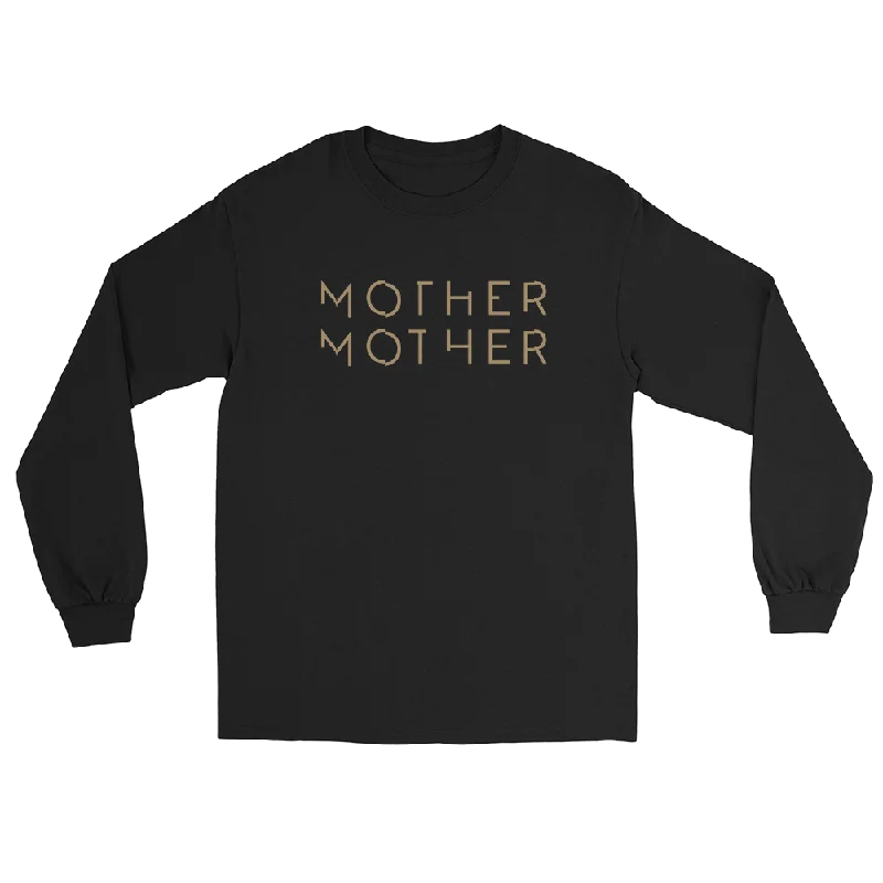 Women's Blouse with HoodMother Mother Logo Long Sleeve Tee - Black