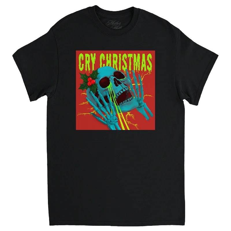 Women's Blouse with Peter Pan CollarCry Christmas Tee (Alternate Art)