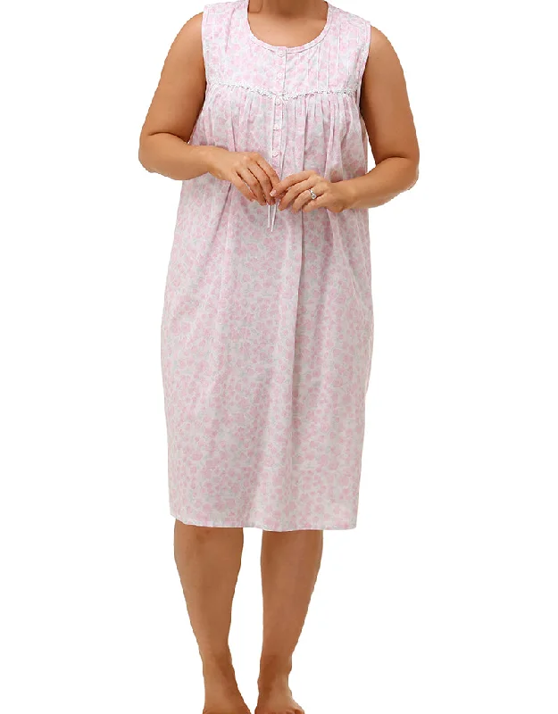 women's pajamas with pockets on legsSchrank Style SK800F Cotton Floral Nightie