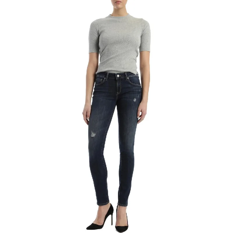 Women's Jodhpurs with Rounded CollarAlexa Womens Mid-Rise Distressed Skinny Jeans