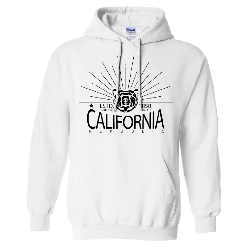 Women's Hooded Sweatshirts with Cotton LiningCalifornia Golden State Black Print Sweatshirt Hoodie