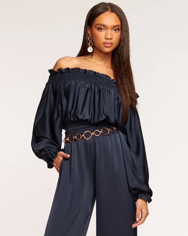 Women's Jumpsuits with Collarless NeckTeagan Off-The-Shoulder Jumpsuit