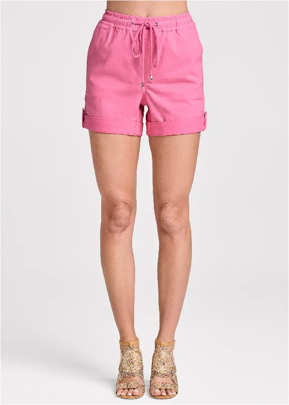 Women's Breathable ShortsCasual Pull On Walking Shorts - Pink