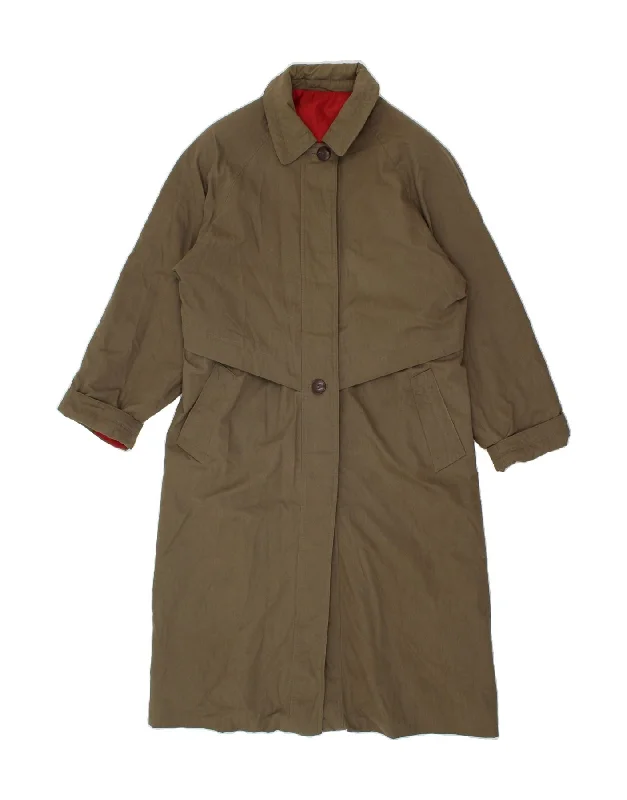 Women's Trench CoatsVINTAGE Womens Overcoat UK 14 Large Khaki Polyester