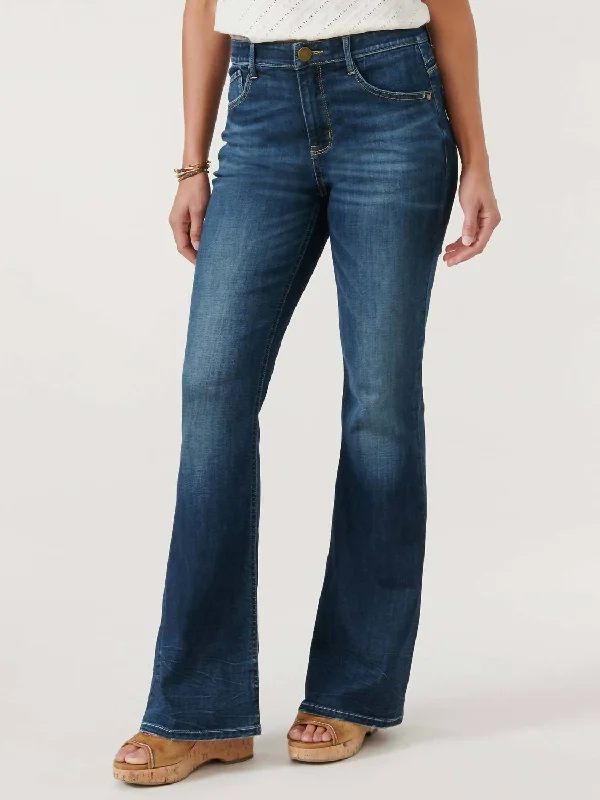 Women's Jodhpurs with Shawl Collar"ab"solution High Rise Flare Jeans In Indigo