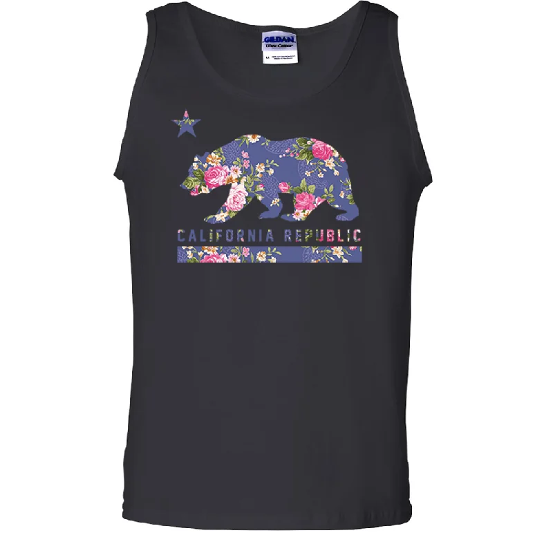 Women's Hooded Sweatshirts with Flannel LiningCalifornia Republic Paisley Flower Bear Asst Colors Tank Top