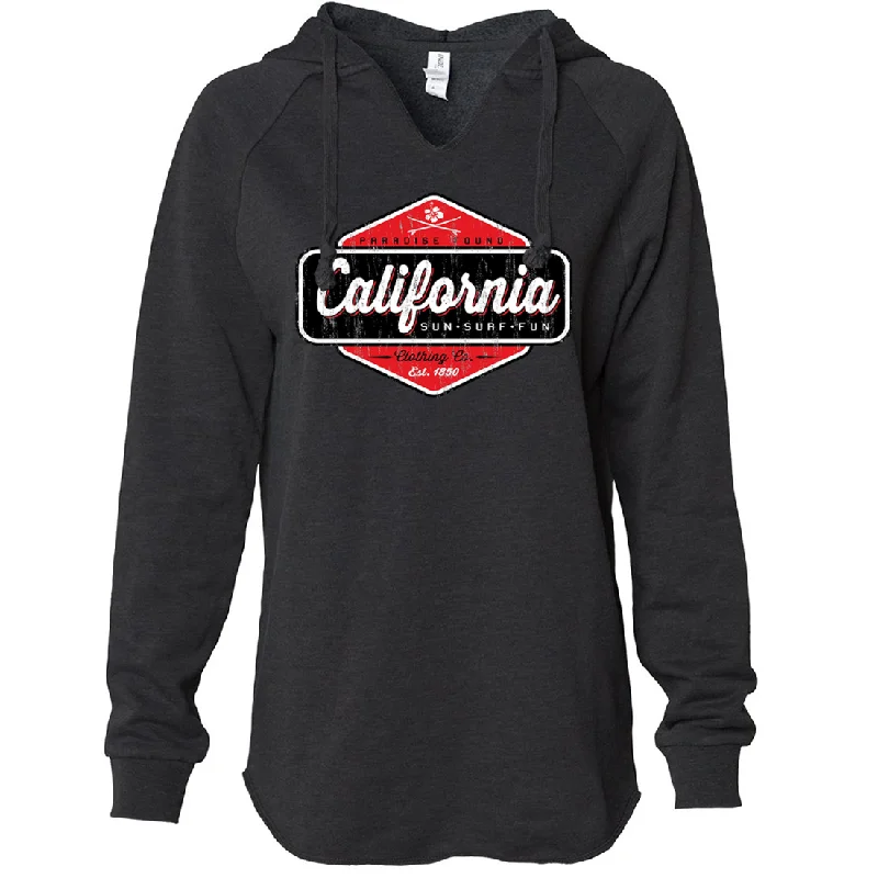 Women's Hooded Sweatshirts with Paisley LiningCalifornia Paradise Found Women's Soft Hooded Pullover