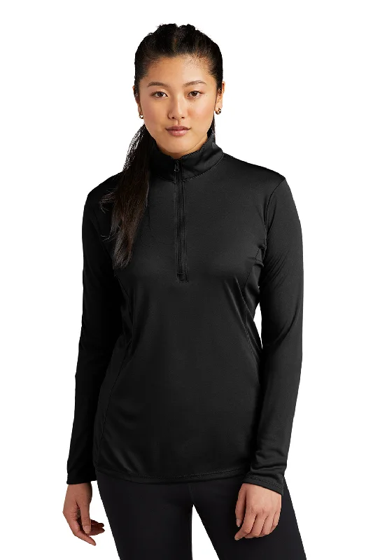 Women's Hooded Sweatshirts with Silk LiningSport-Tek Womens Competitor Moisture Wicking 1/4 Zip Sweatshirt - Black