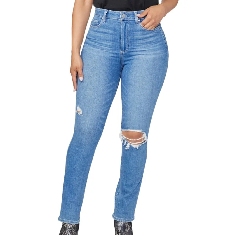 Women's Jodhpurs with U-Shaped NeckAccent Straight Leg Jeans In Heartbreaker Destructed