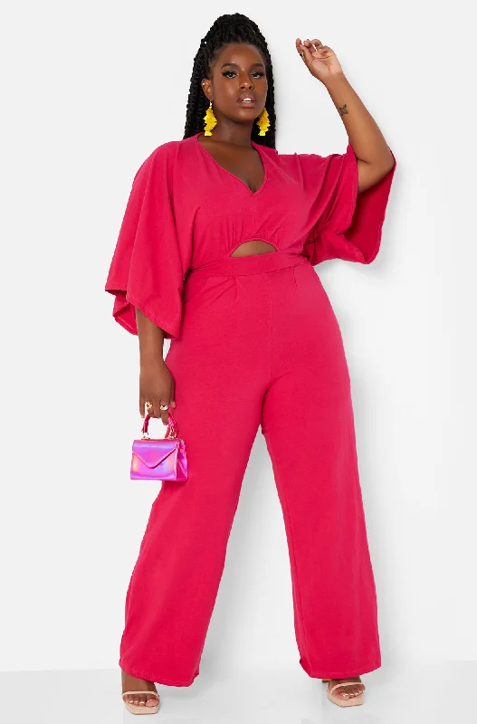 Women's RompersWell Wishes Kimono Sleeve Wide Leg Jumpsuit