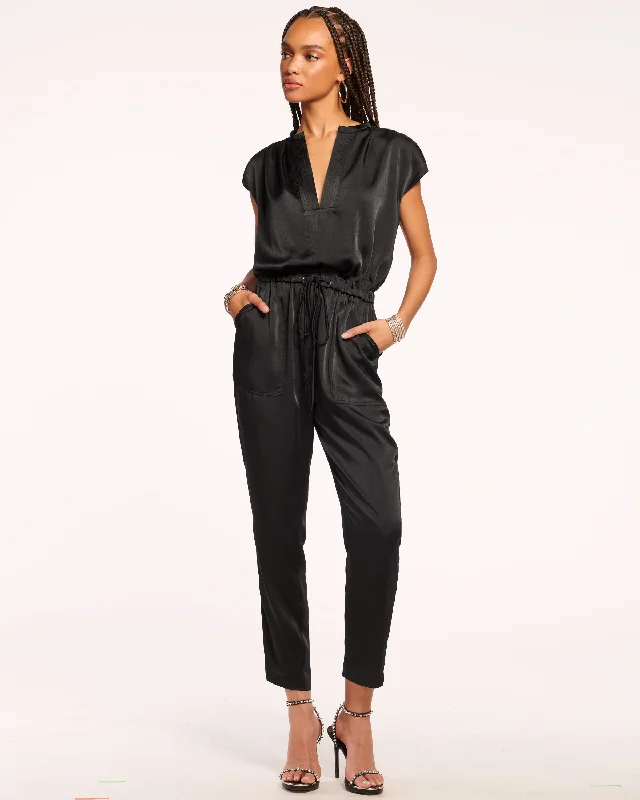 Women's Jumpsuits with Peter Pan CollarHudson Extended Shoulder Jumpsuit