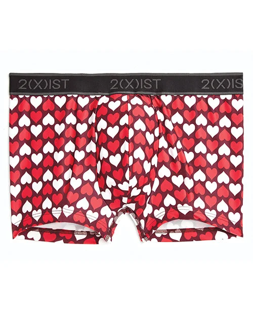 plus-size demi-cup bra with lace overlay2xist Graphic Micro 1 No Show Trunk Heart Red-white Lg