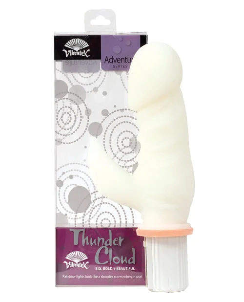 lace overlay braVibratex Thunder Cloud - White