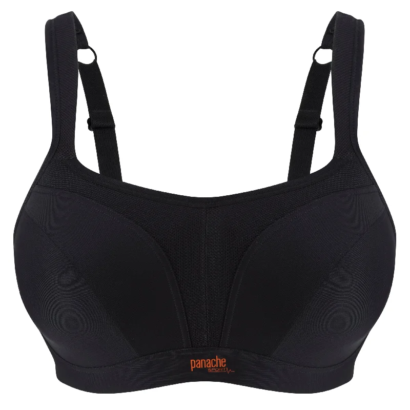 front-closure bra for easy dressingPANACHE WIRED SPORTS BRA BLACK