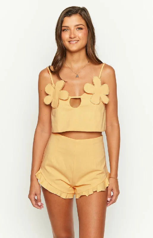 Women's Fall ShortsPetal Yellow Shorts