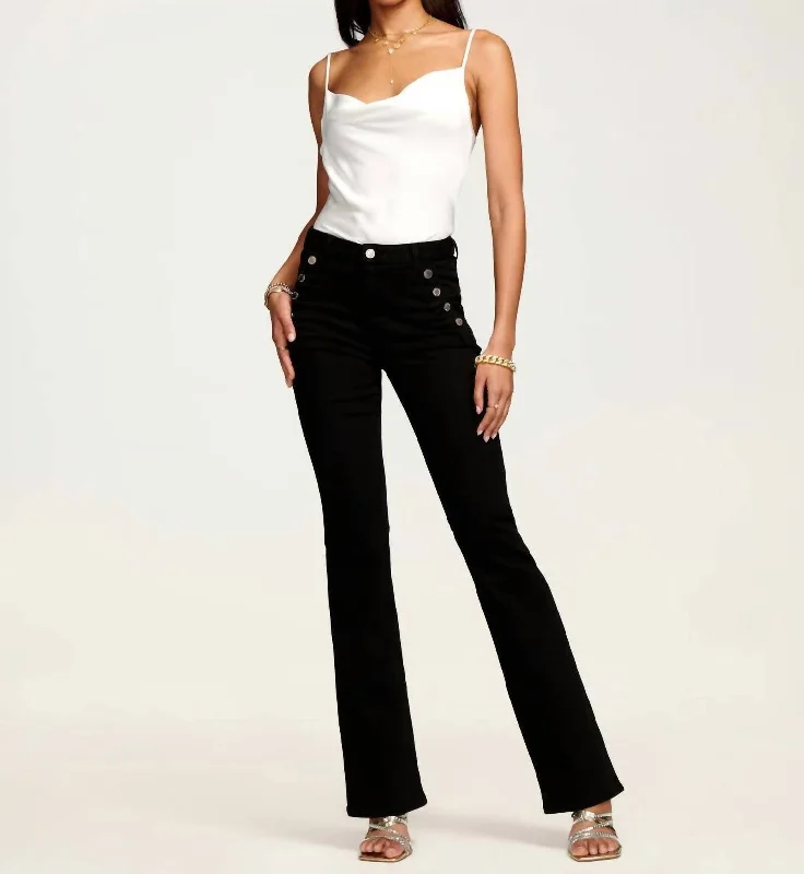 Women's Palazzo PantsHelena High-Rise Flare Jeans In Black