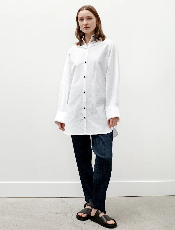 Women's Blouse with FlouncesTall Shirt White