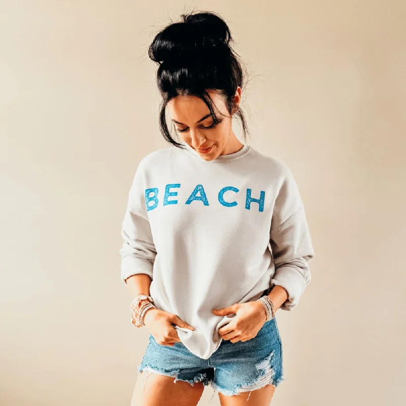 Women's Hooded Sweatshirts with Button PocketsBeach Sweatshirt - Dust