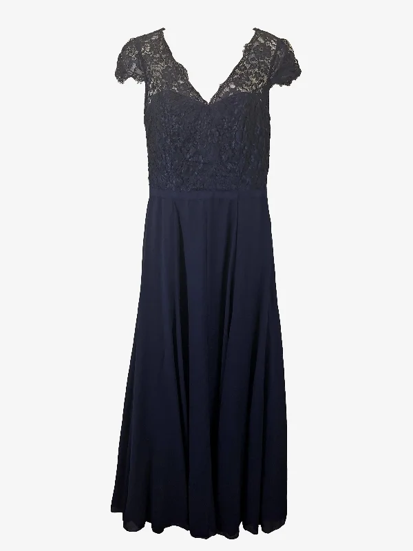 Women's Shirt Collar DressesReview Elegant Lace Evening Maxi Dress Size 10