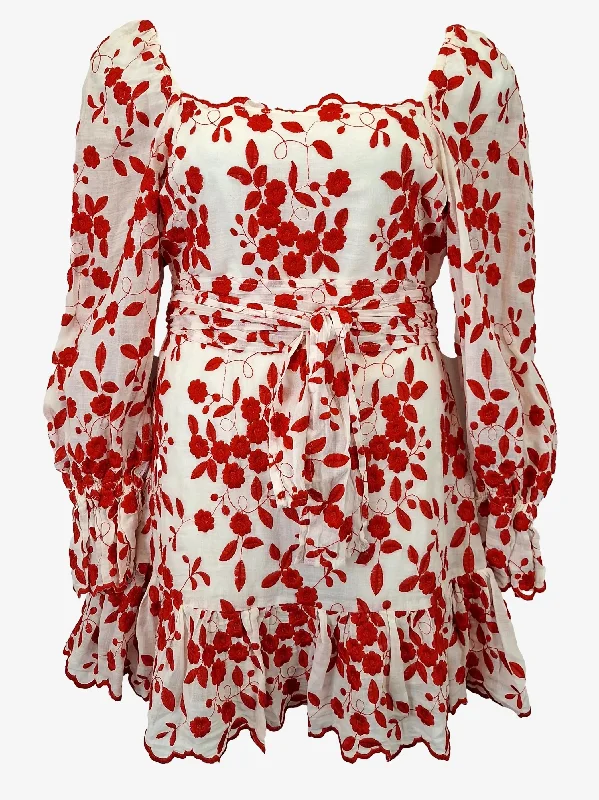 Women's Round-Neck DressesTalulah Endless Love Embroidered Mini Dress Size XL