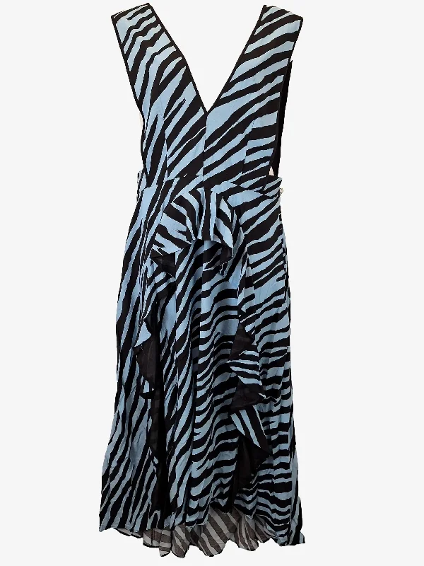 Women's Shawl Collar DressesCity Chic Pinafore Striped Frill Maxi Dress Size 22