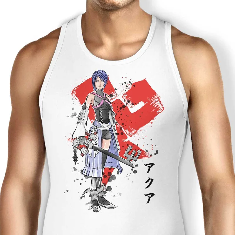 Women's Blouse with Short SleevesWatercolor Keyblade Master - Tank Top