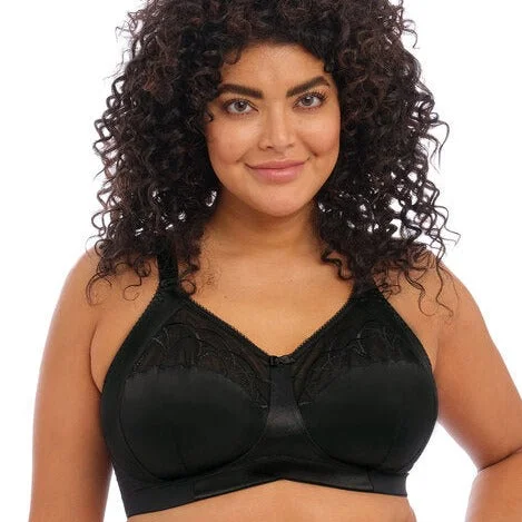 seamless bra with lace detailingELOMI CATE NON WIRED BRA BLACK