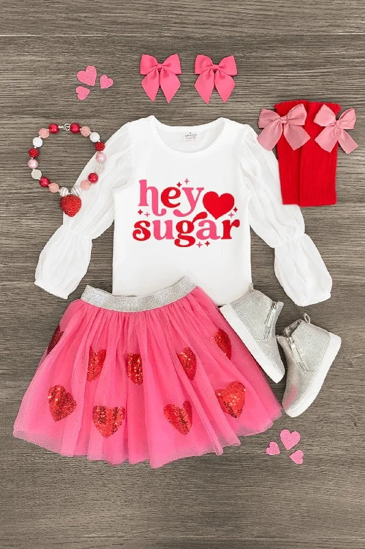 Women's Floral Skirts"Hey Sugar" Pink Tutu Skirt Set