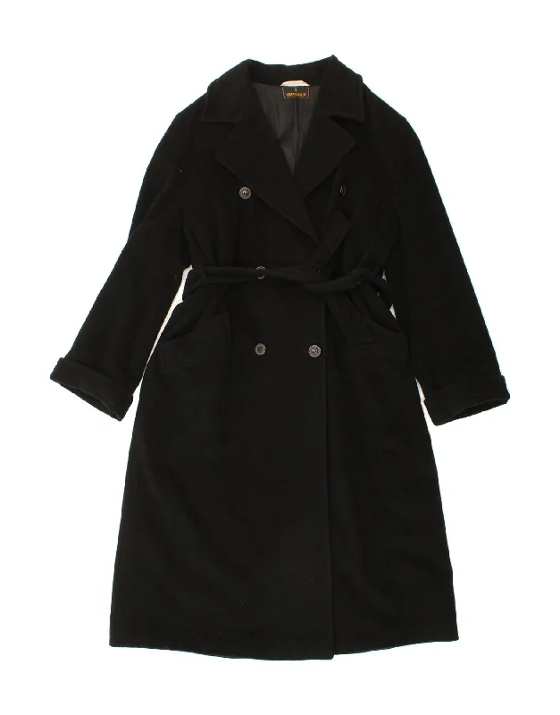 Women's Coats with BeltTRUSSARDI Womens Double Breasted Coat IT 46 Large Black