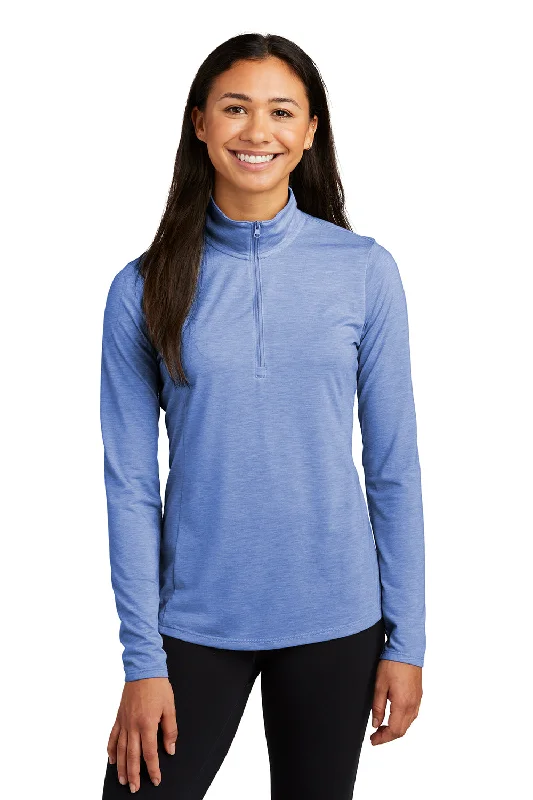 Women's Hooded Sweatshirts with Velvet LiningSport-Tek Womens Moisture Wicking 1/4 Zip Sweatshirt - Heather True Royal Blue