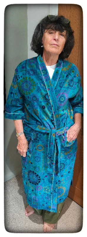 floral print women's pajamasElizabeth Peacock Blue Velvet Dressing Gown