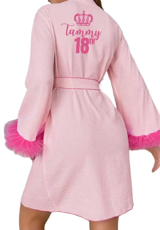 women's pajamas with snap buttonsTwo Tone Personalised Robe