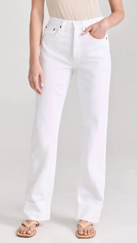 Women's Flared PantsHigh Rise Loose Long Jean In White