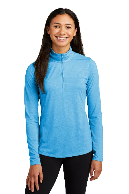 Women's Hooded SweatshirtsSport-Tek Womens Moisture Wicking 1/4 Zip Sweatshirt - Heather Pond Blue