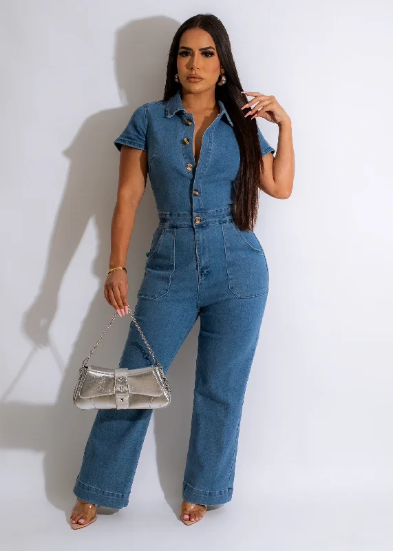 Women's Sleeveless JumpsuitsSay Nothing Jumpsuit Light Denim