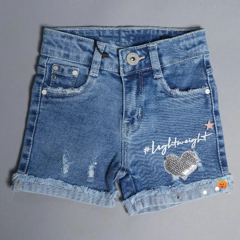 Women's Linen ShortsGirls Shorts with Heart Design