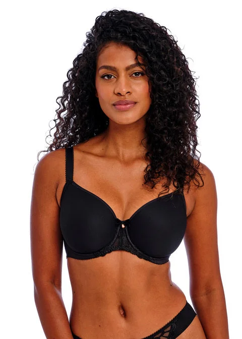 plus-size wireless racerback braLoveland Bombshell Black Uw Moulded Spacer Bra