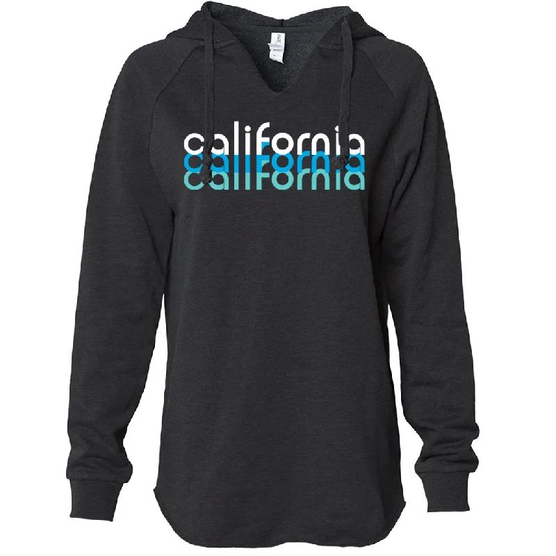 Women's Hooded Sweatshirts with Non-Stretch WaistCalifornia Cool Stacked Women's Soft Hooded Pullover