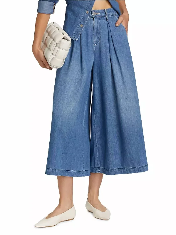 Women's Jodhpurs with Sweetheart CollarElowyn Pleated Palazzo Jeans In Anvil