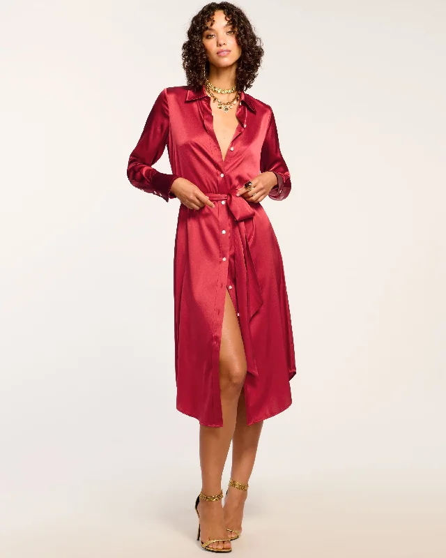 Women's Wrap DressesVictoria Silk Button Down Midi Dress