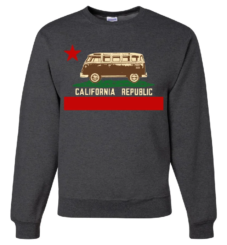 Women's Hooded Sweatshirts with Geometric LiningCalifornia Republic Vintage Van Crewneck Sweatshirt