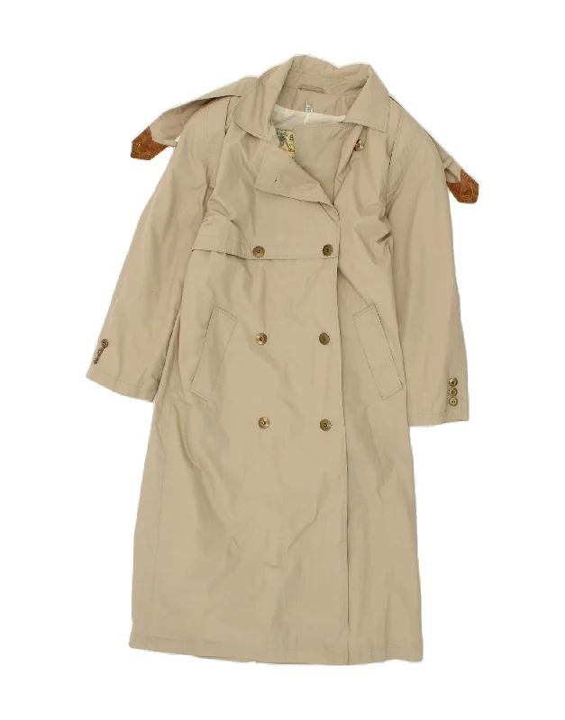 Women's Coats with Fur LiningVINTAGE Womens Trench Coat UK 10 Small  Beige Cotton