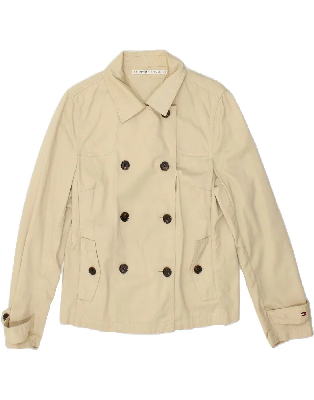 Women's PeacoatsTOMMY HILFIGER Womens Pea Coat UK 14 Large Off White Cotton