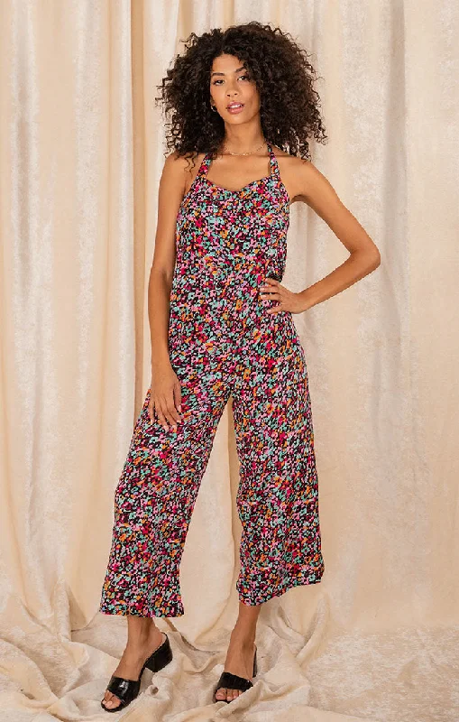 Women's Jumpsuits with Notched CollarThrough the Fields Halter Jumpsuit