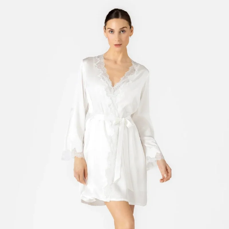 women's pajamas with a whimsical charmNK iMode Pamela Dreamy Short Silk Robe