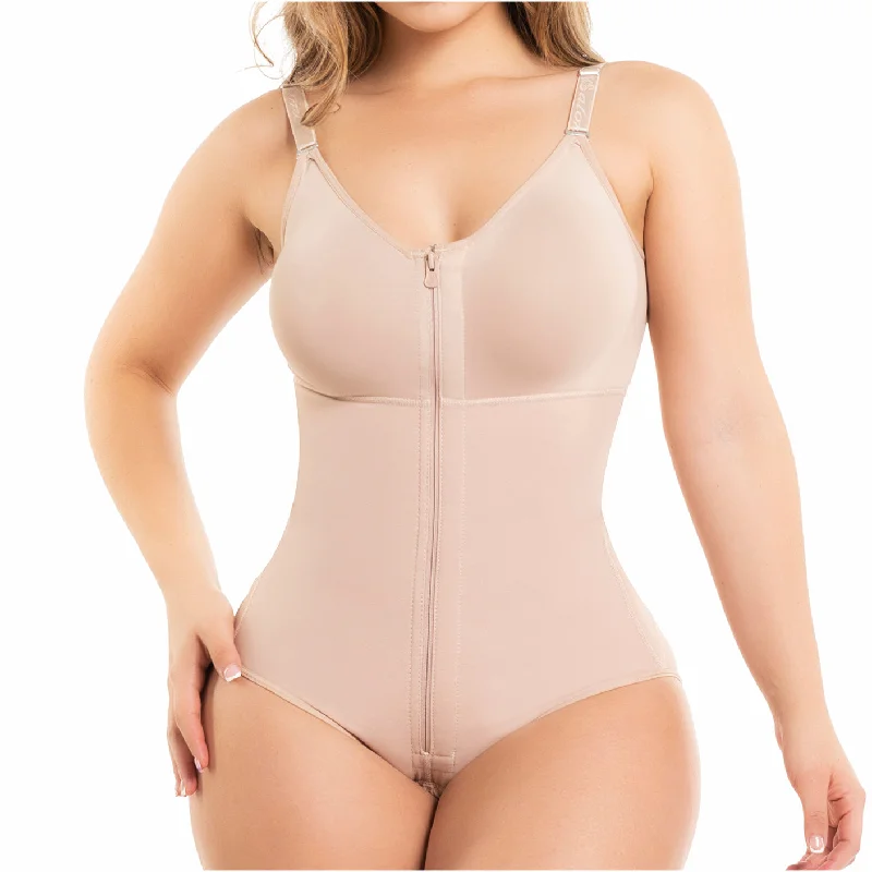 open-bust corset shapewear with lace appliquéSalome 0420 Fajas Colombianas Moldeadoras Uso Diario con Bra