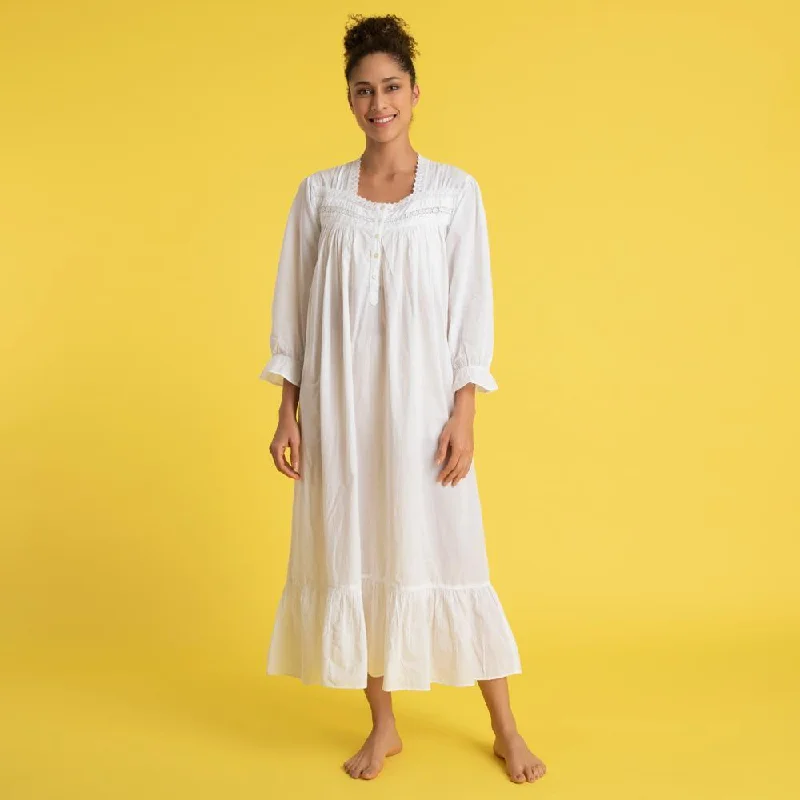 women's pajamas with button-flyJennifer 100% Woven Cotton Gown