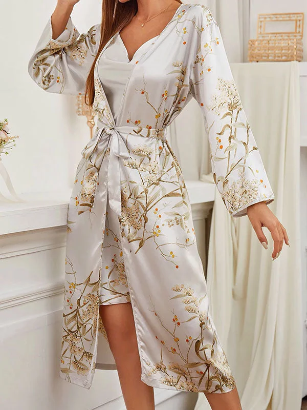 women's pajamas for everyday wearRobe de Chambre Longue Pour Femme 2 Pièces "Cocon de Satin"