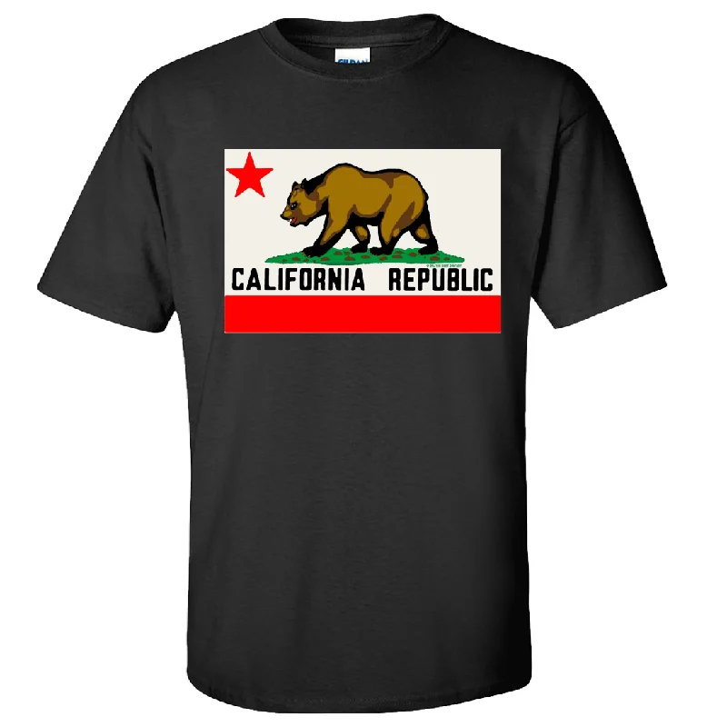 Women's Hooded Sweatshirts with Zipper PocketsCalifornia Republic Original Bear Flag Asst Colors T-shirt/tee