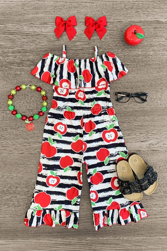 Women's Jumpsuits with CollarStriped Apple Jumpsuit